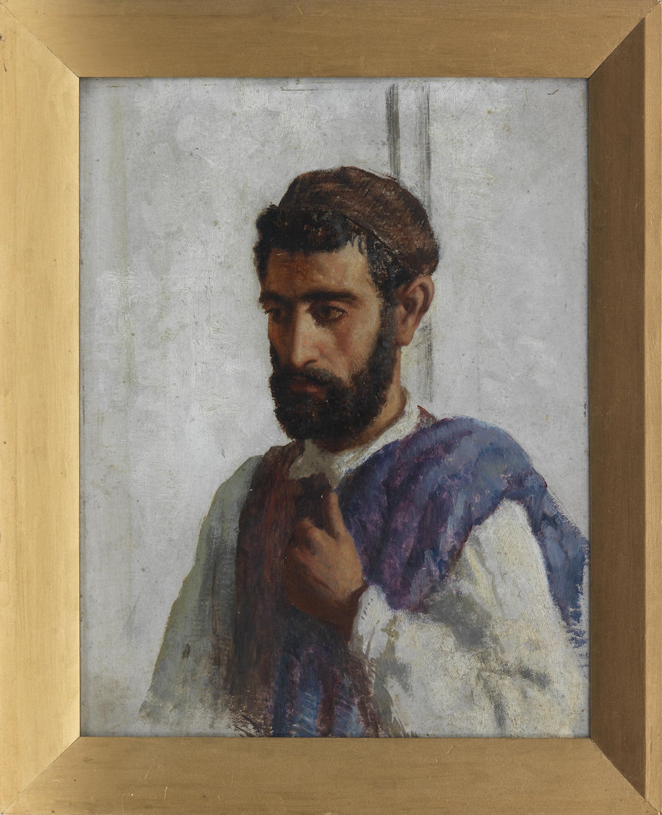 Robert Gavin, RSA (British, 1827-1883) Portrait of a Moroccan gentleman - Image 3 of 5