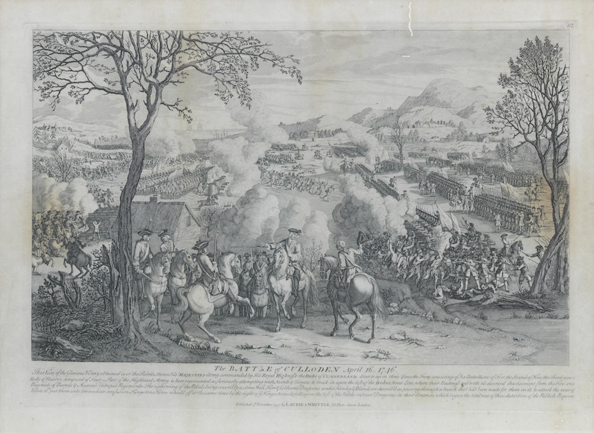 An engraved view of the Battle of Culloden Published by Laurie & Whittle, 1797 38 x 50cm (14 15/... - Image 12 of 21