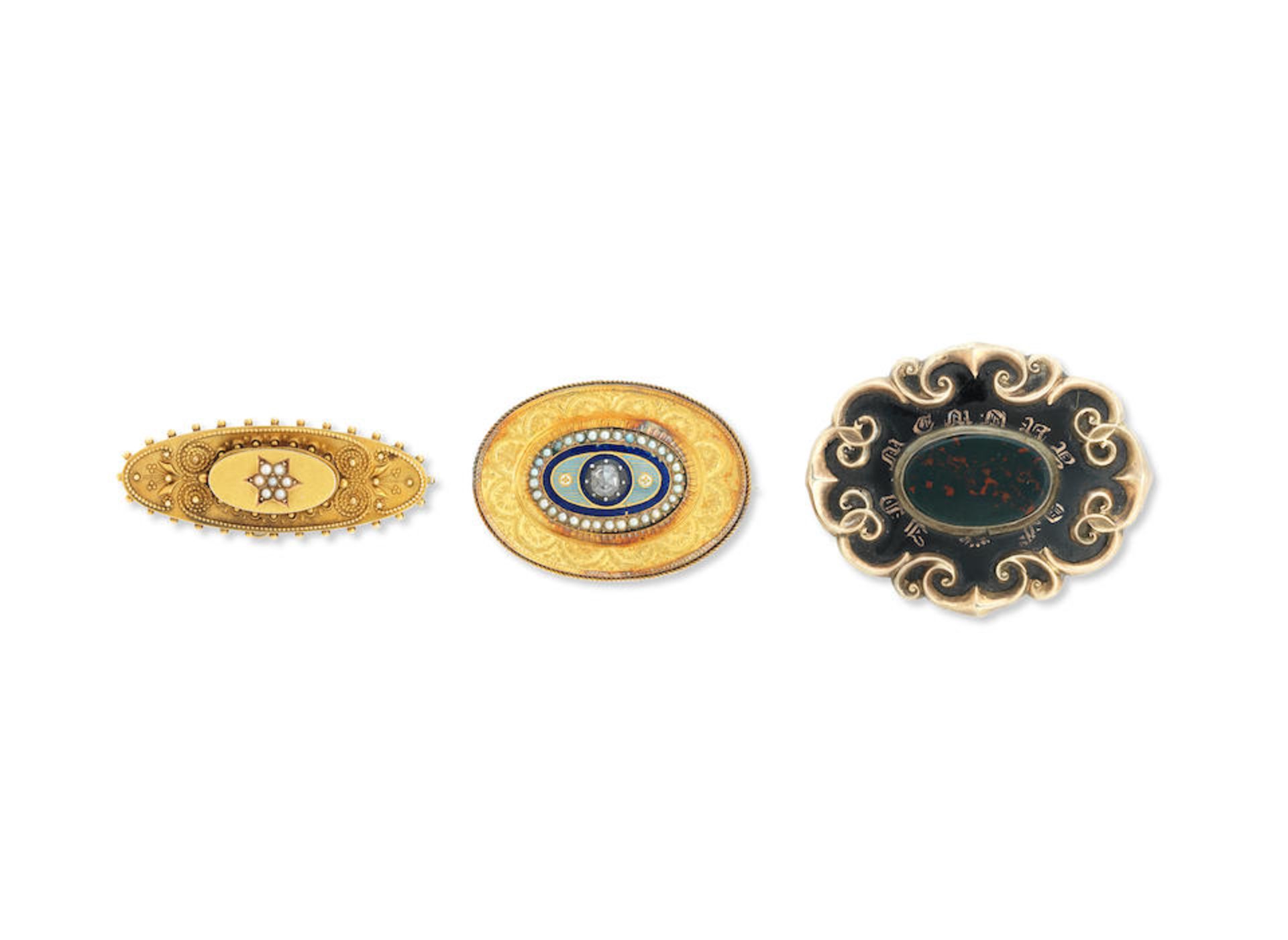 Three brooches, circa 1850-1870 (3)