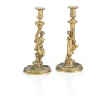 A pair of French ormolu candlesticks, after a model by Corneille Van Clève 18th/19th Century