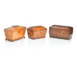 A satinwood tea caddy Circa 1820 (3)