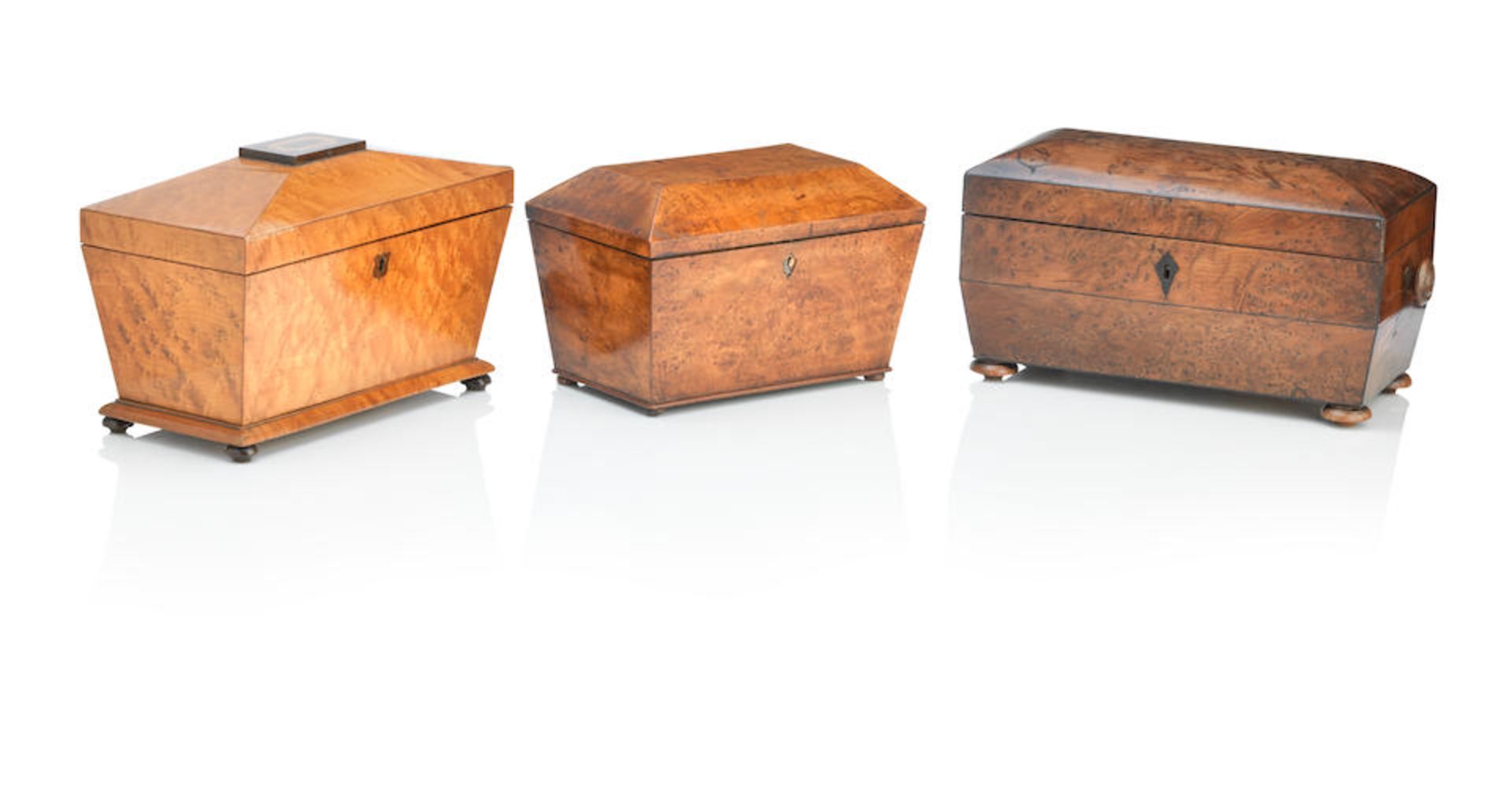 A satinwood tea caddy Circa 1820 (3)