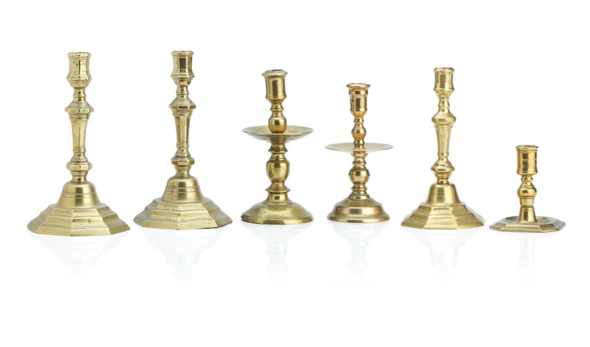A pair of French brass candlesticks Circa 1750 (6)