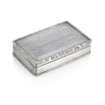 A documentary Victorian silver snuff box By Francis Clark, Birmingham, 1839