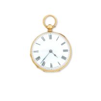 Stauffer, Chaux-De-Fonds. An 18K gold key wind open face pocket watchCirca 1850