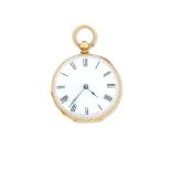 Stauffer, Chaux-De-Fonds. An 18K gold key wind open face pocket watchCirca 1850