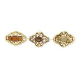 Three gem-set brooches, circa 1850 (3)