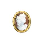 A shell cameo brooch/pendant, circa 1870