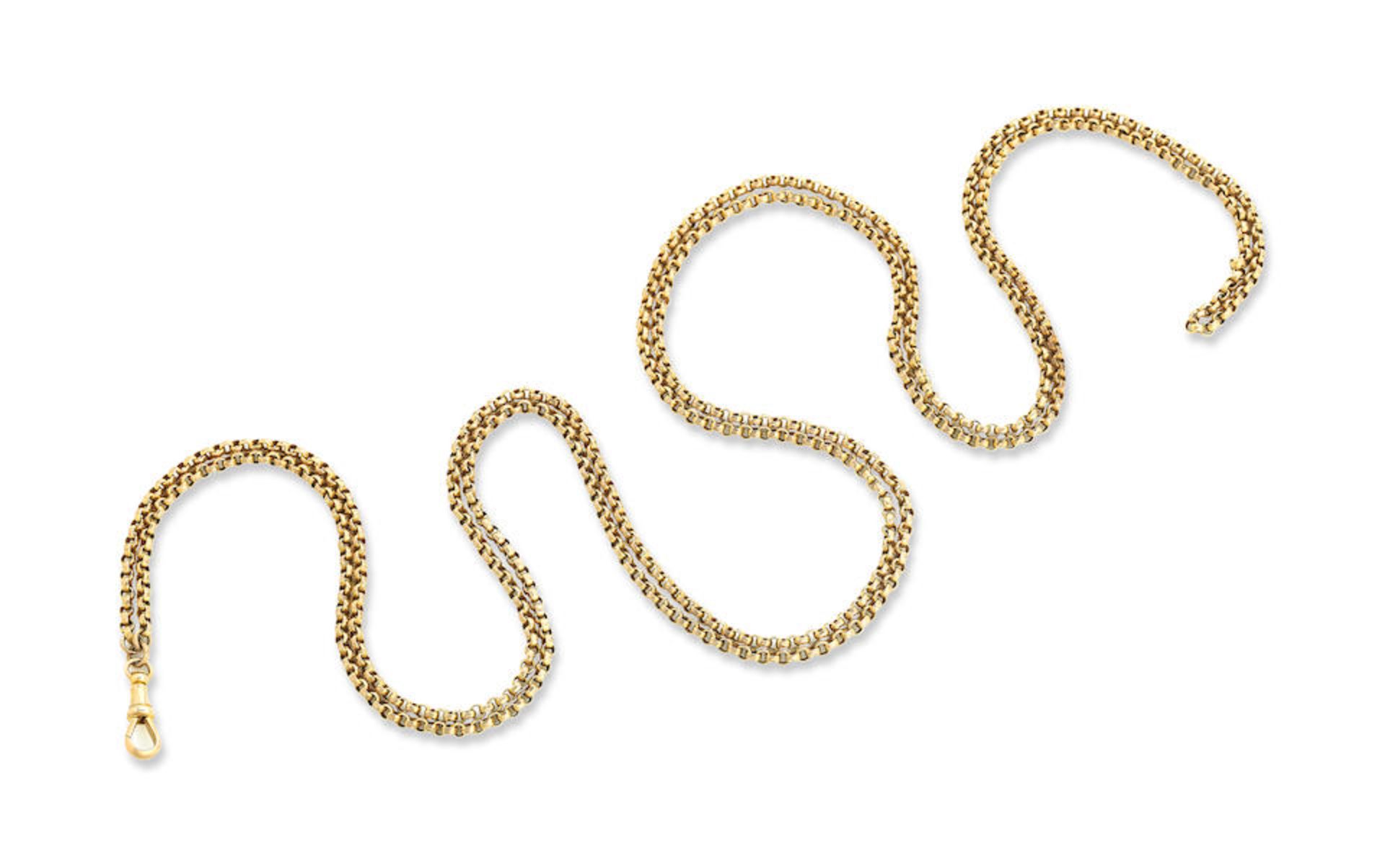 A gold longchain, 19th century