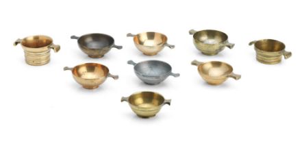 A collection of copper alloy quaichs Early 19th Century