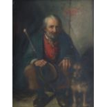 Alexander Green (British, active 1849-1865) Old shepherd with his dog