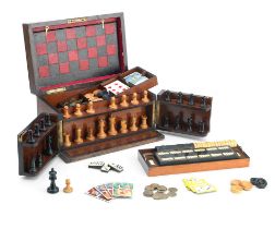A Victorian rosewood games compendium With diamond registration mark for 29th November 1869
