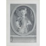 A portrait engraving of Charles Edward Stuart as a boy after David, engraved by Nicolas Edelinck...