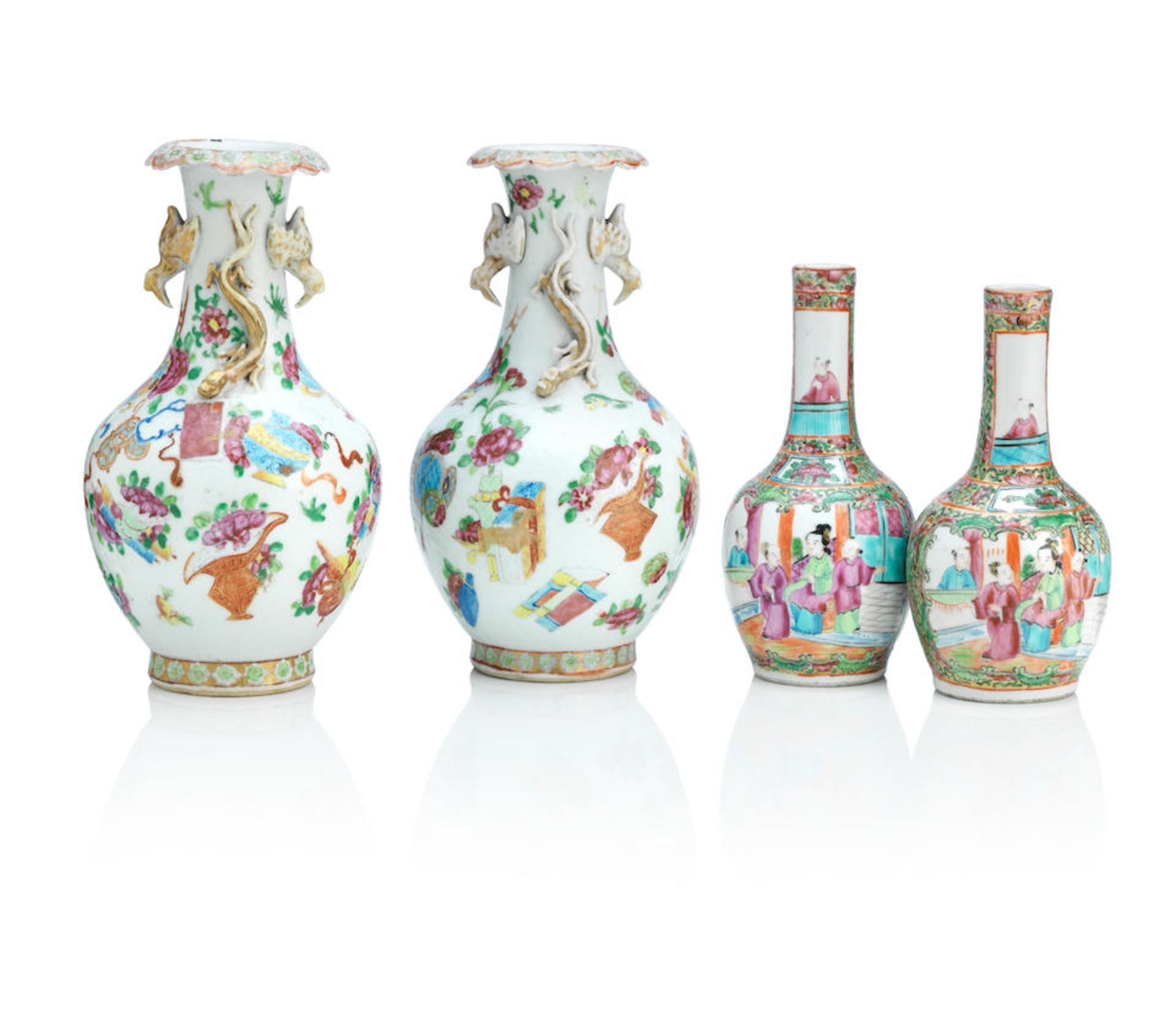 A pair of famille rose vases 19th Century