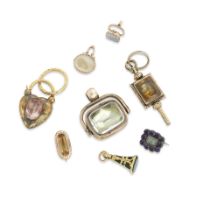 A collection of fob key seals and brooches, circa 1820-1830 (8)