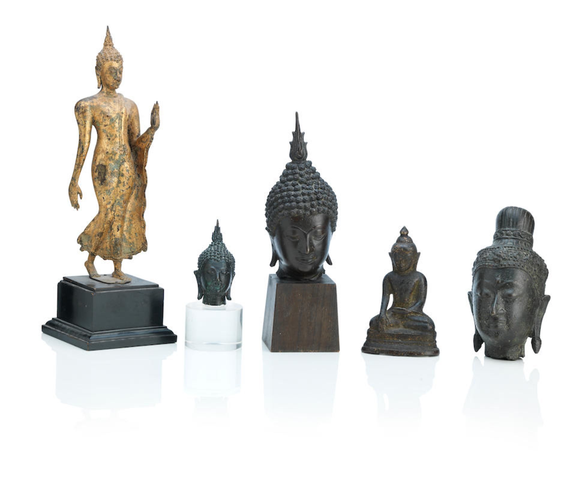 A collection of Thai bronzes 18th/19th Century (5)