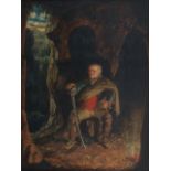 Scottish School (19th Century) Portrait of a Highlander in a cave