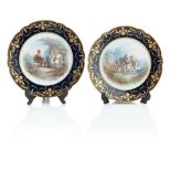 A pair of Sevres style cabinet plates 19th Century