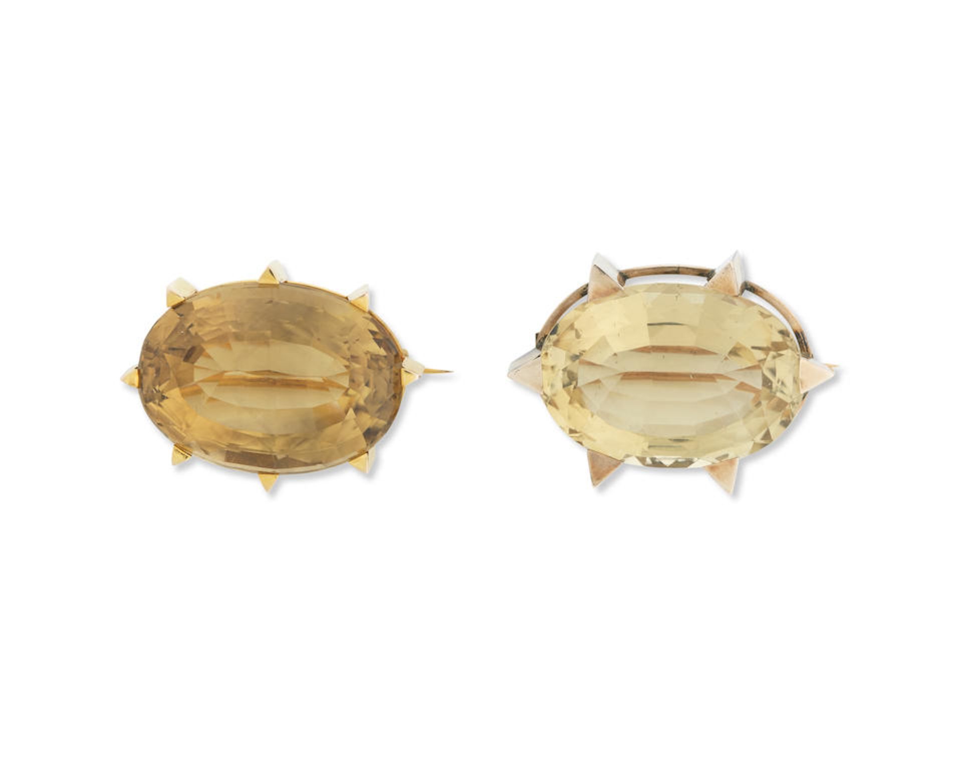 Two Scottish citrine brooches, 19th century (2)