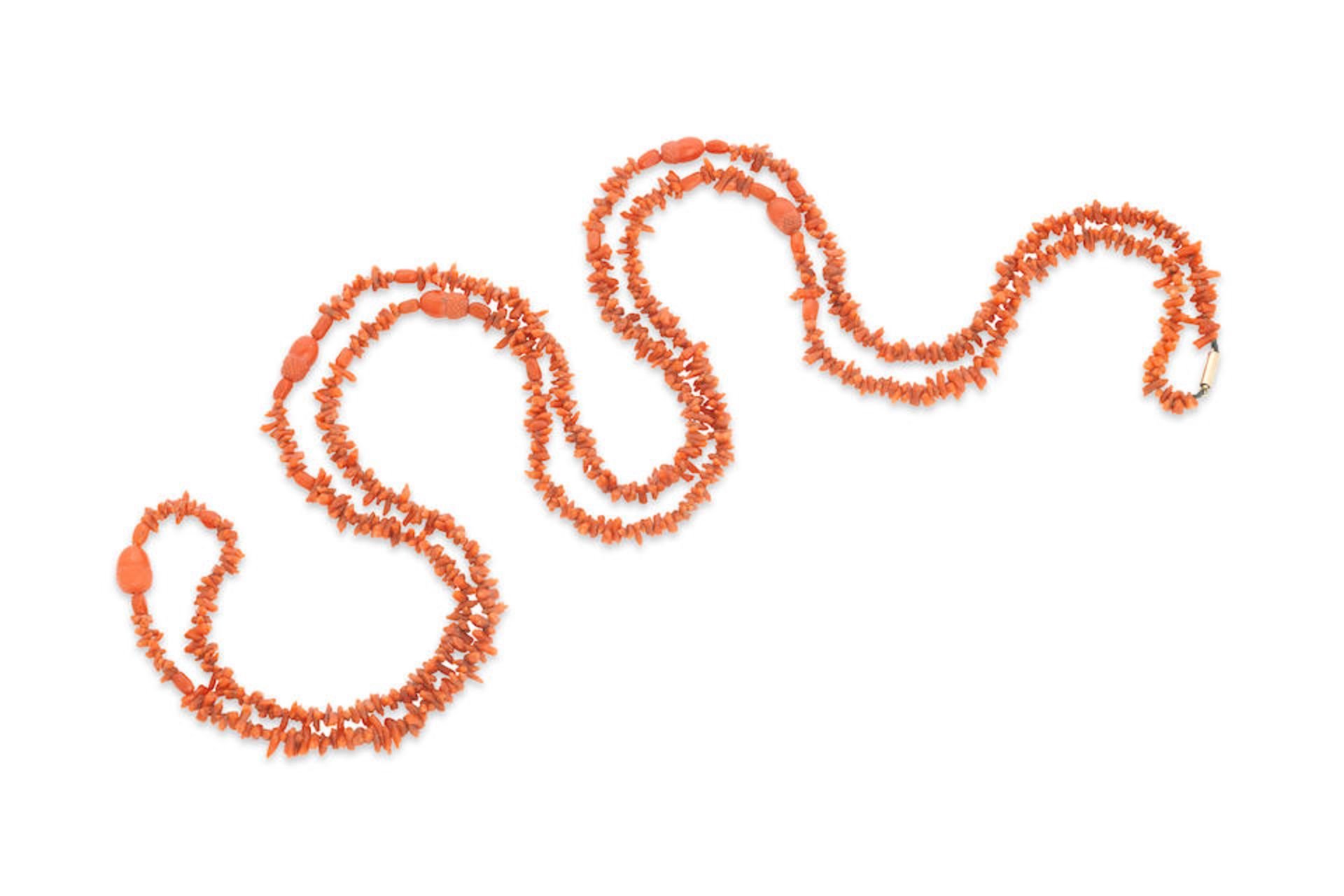 A coral necklace