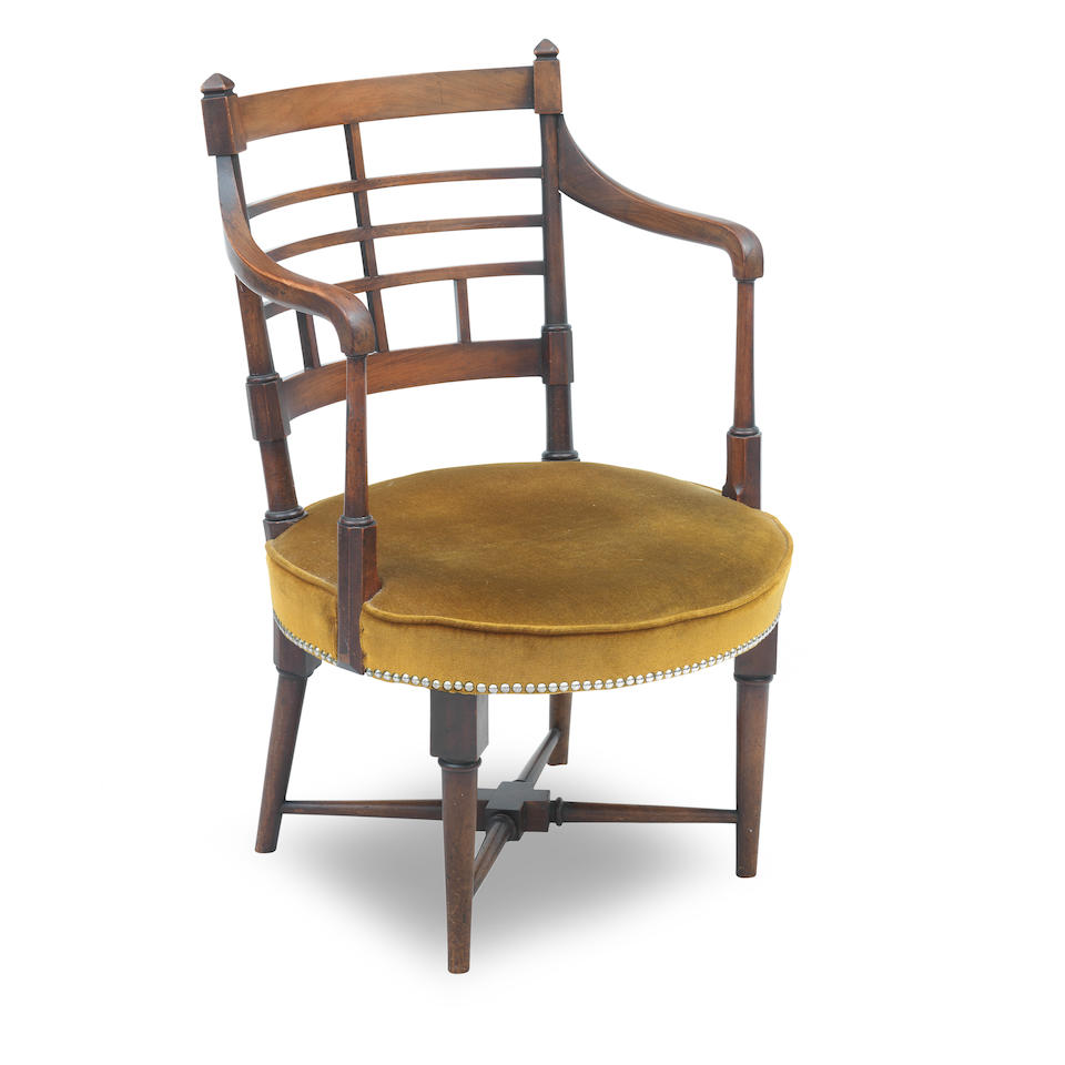 Edward William Godwin: A 'Jacobean' mahogany armchair Circa 1880