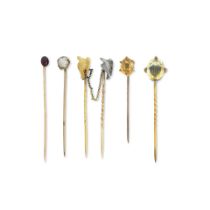 A collection of stickpins, late 19th century - circa 1900 (5)