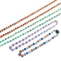Four quartz bead necklaces (4)