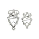 Two Scottish silver luckenbooth brooches, probably Inverness, (2)