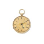 Macfarlane & Sons, Glasgow. A 18k gold openfaced key wind pocket watchHallmarks worn