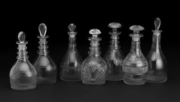 A collection of Georgian glass decanters Late 18th/early 19th century