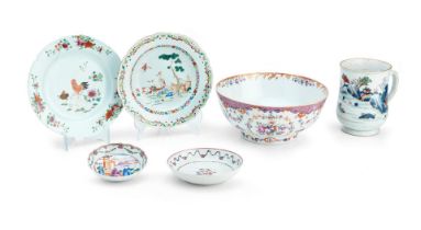 A collection of famille rose porcelains 18th Century (6)
