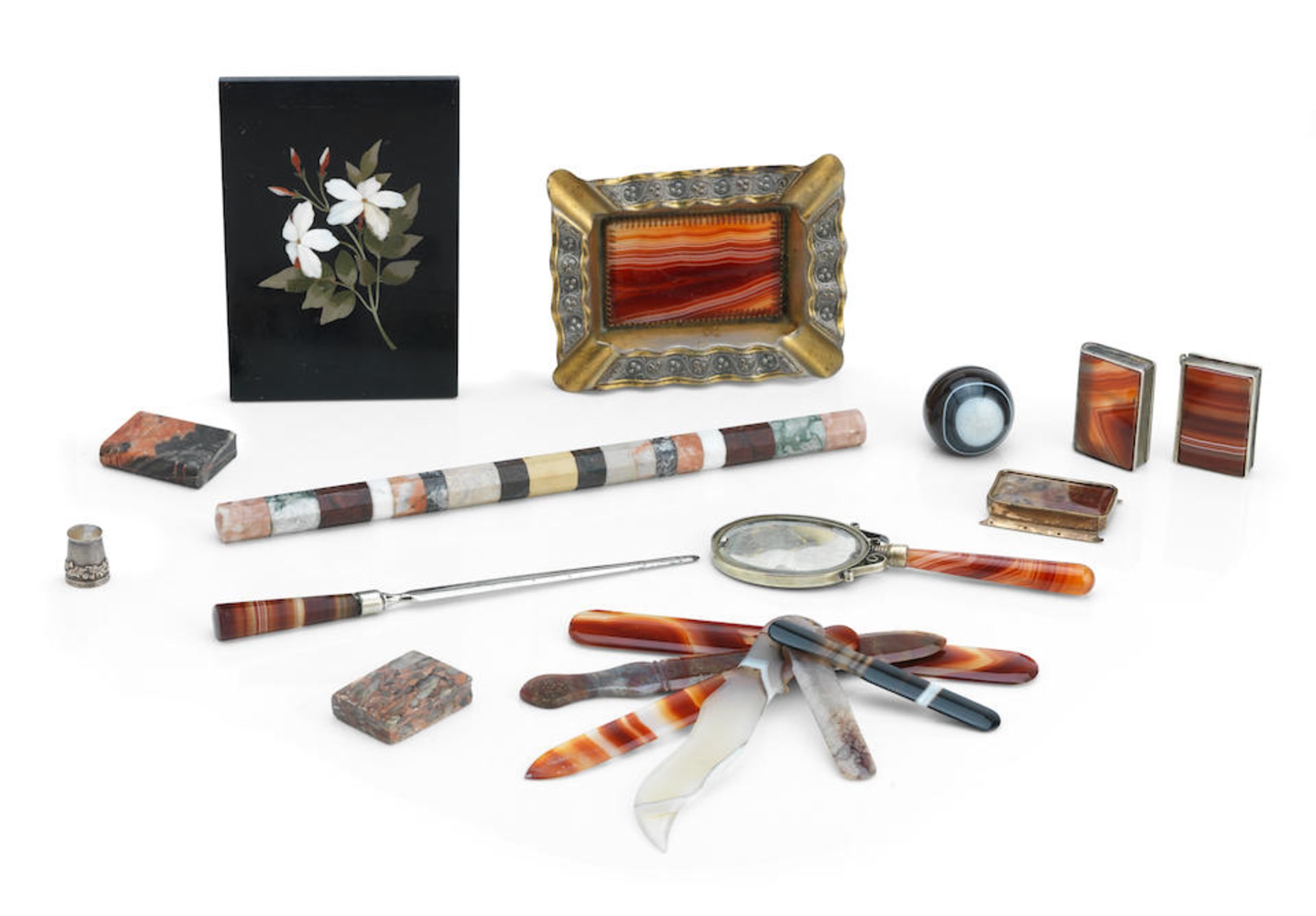 A collection of agate and hardstone items 19th/20th century