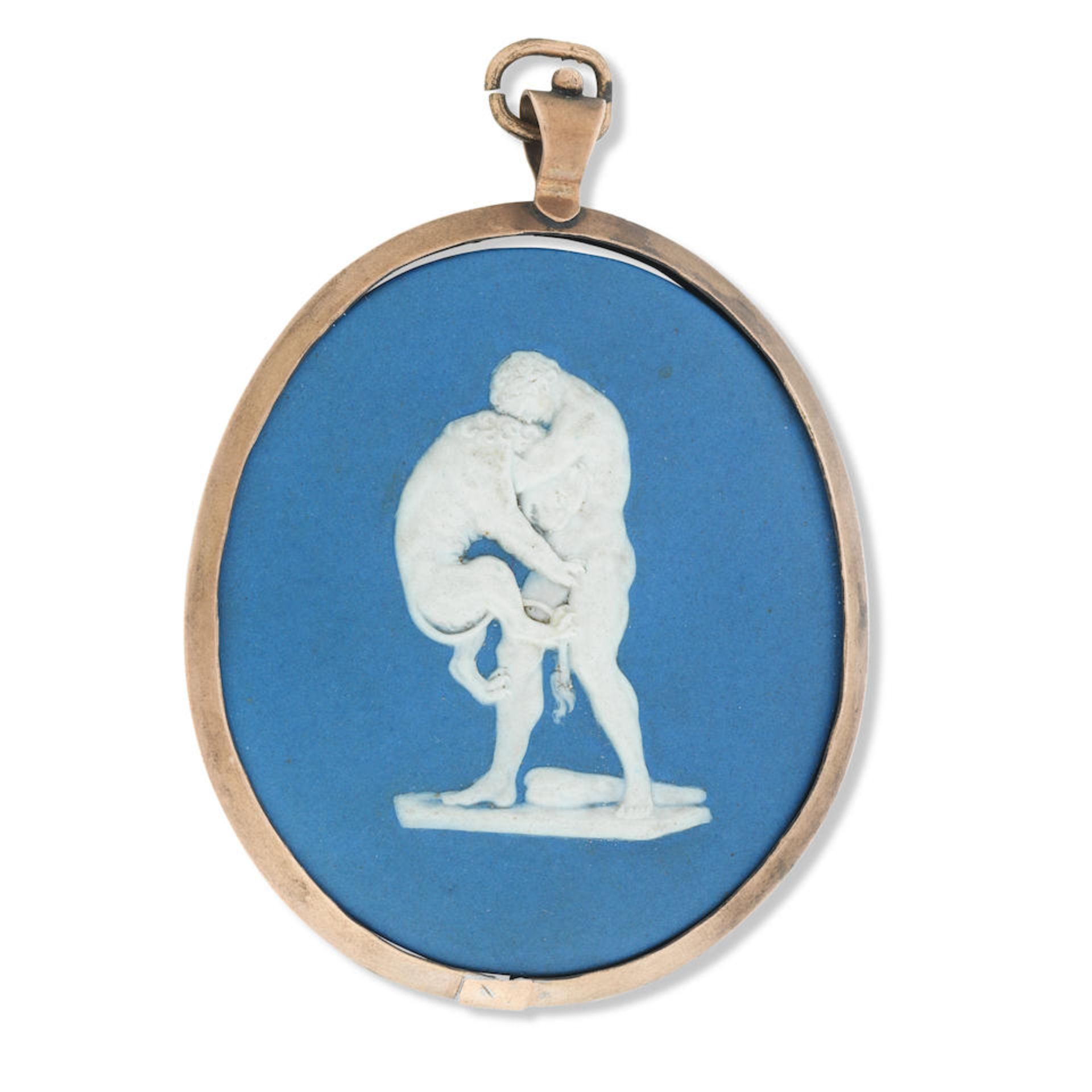 An Enoch Wood blue jasper medallion Impressed 'Enoch Wood Sculpsit, A.D. 1781'