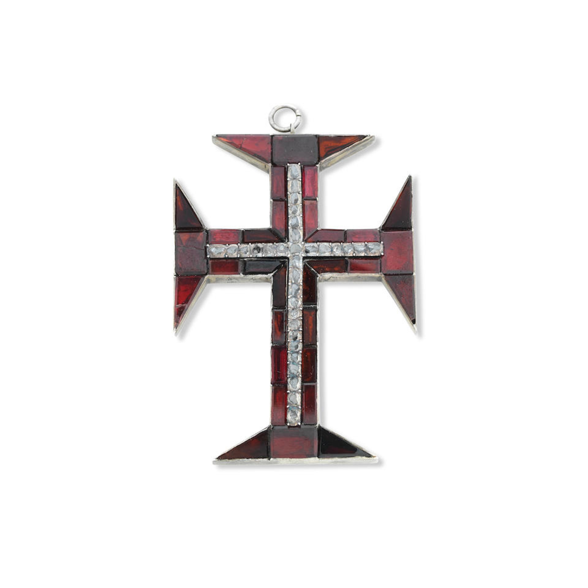 A Garnet and diamond cross of the Portuguese Order of Christ, circa 1790