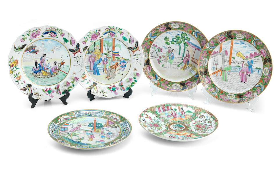 A collection of famille rose plates 19th Century