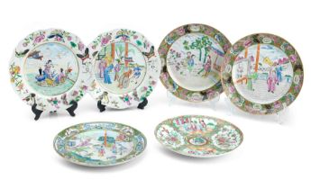 A collection of famille rose plates 19th Century