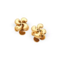 PAIR OF GOLD CUFFLINKS PAIRE DE BOUTONS DE MANCHETTE OR