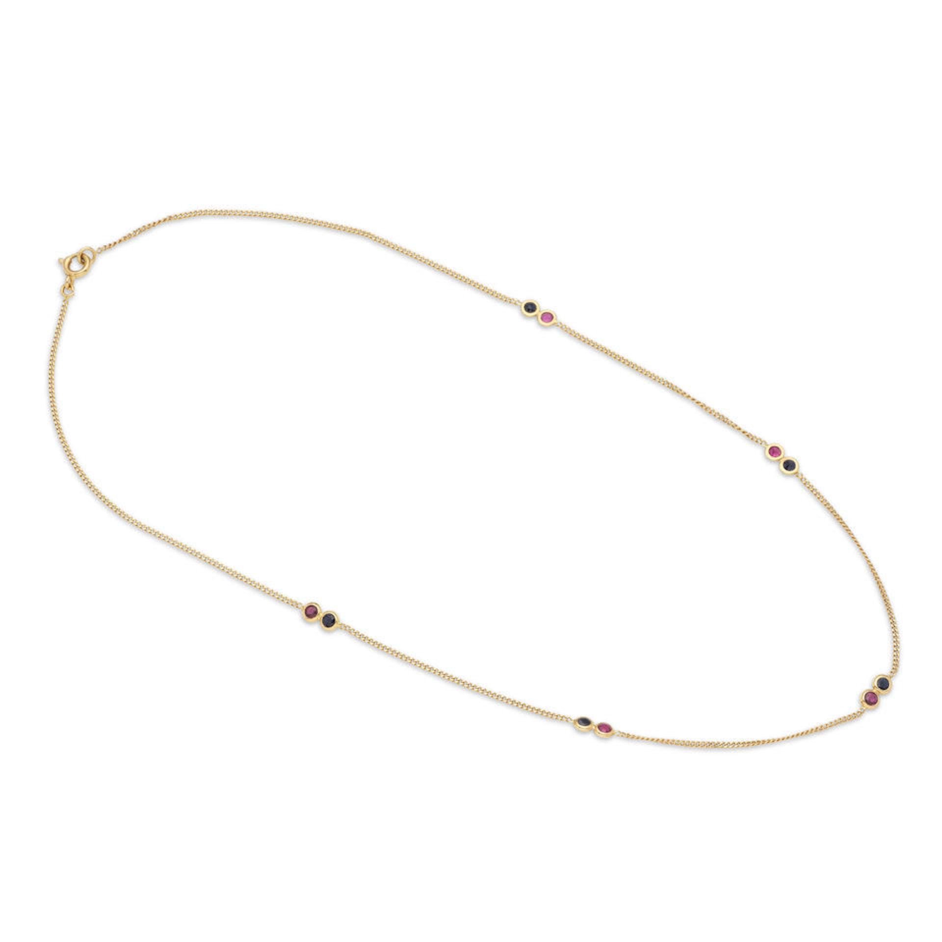 RUBY AND SAPPHIRE NECKLACE COLLIER RUBIS ET SAPHIRS