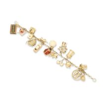 ENAMEL AND GOLD CHARMS BRACELET BRACELET BRELOQUES EMAIL ET OR