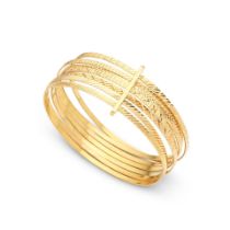 SEVEN GOLD BANGLE BRACELET BRACELET SEPT JONCS OR