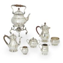 An Assembled Eight-piece George V Sterling Silver Tea Service,