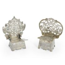 Two Russian .875 Silver Salt Thrones,