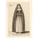 WENCESLAUS HOLLAR (Prague 1607-1677 London) Trio of thee etchings of gentlewomen