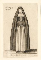 WENCESLAUS HOLLAR (Prague 1607-1677 London) Trio of thee etchings of gentlewomen