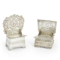 Two Russian .875 Silver Salt Thrones,