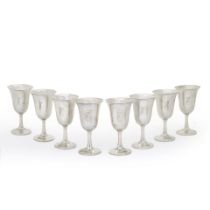 Set of Eight Wallace Sterling Silver Goblets,