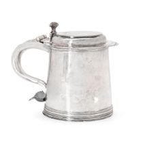 Silver Tankard, Jacobus van der Spiegel (1668-1708), New York, New York, c. 1700.