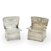 Two Russian .875 Silver Salt Thrones,