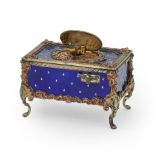 French Enamel Automaton Bird Box,