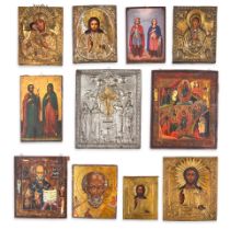 Russian School, 19th Century A Set of 10 Russian Icons from 18.0 x 14.0 x 2.0 cm (7 x 5 1/2 x 4/...